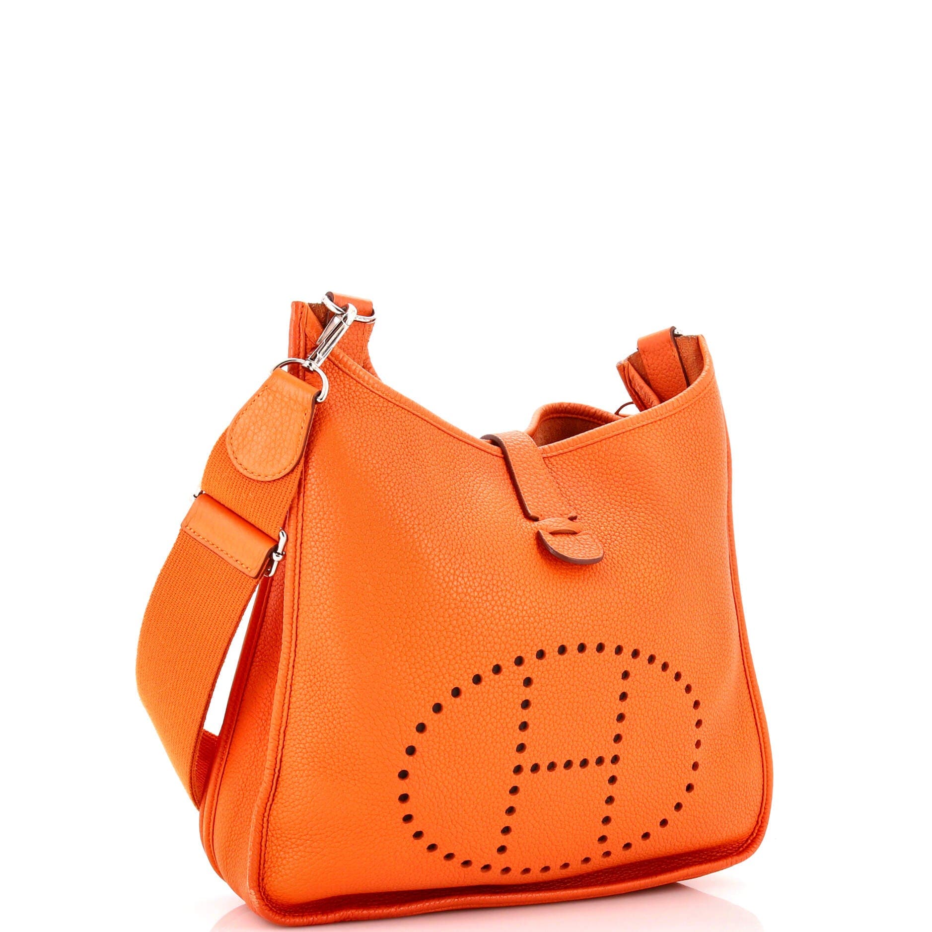 Pre-Owned Hermes Evelyne Bag Gen III Clemence GM, Alternate, color, Feu