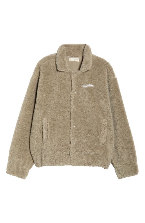 Museum of Peace & Quiet Wordmark Faux Shearling Work Jacket in Taupe 