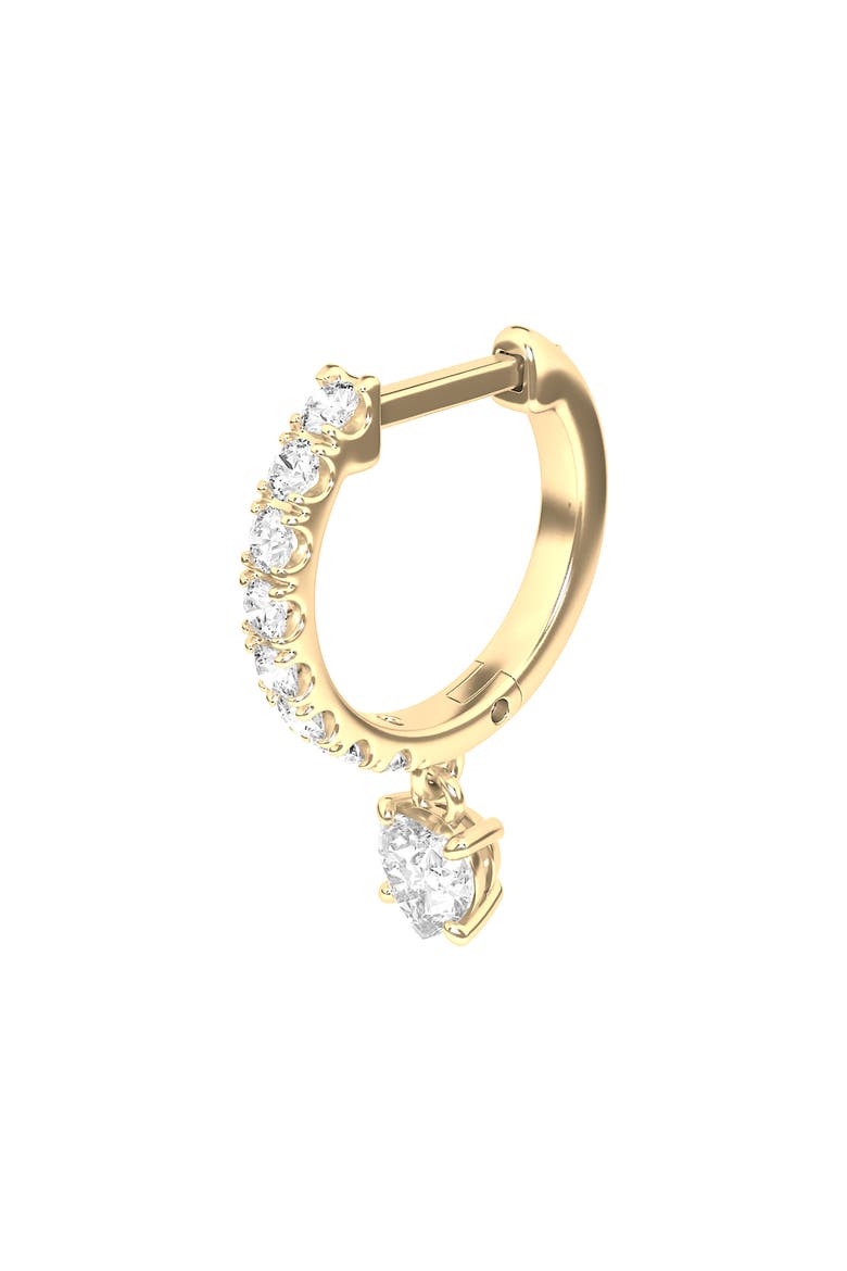 Lab Created Diamond Drop Huggie Hoop Earrings, Alternate, color, 18K YELLOW GOLD