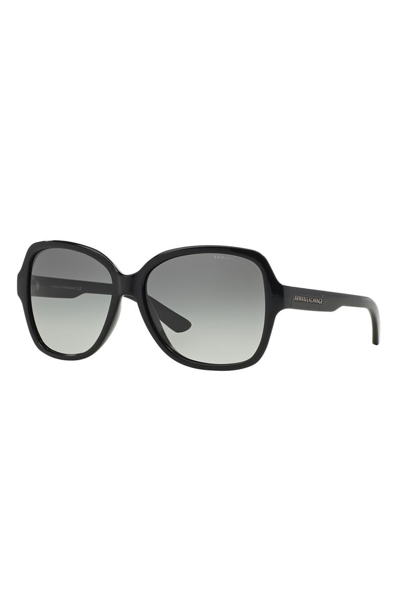 AX Armani Exchange 57mm Gradient Square Sunglasses, Alternate, color,