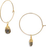 Kiara by Ki-ele Georgia Semiprecious Stone Drop Hoop Earrings