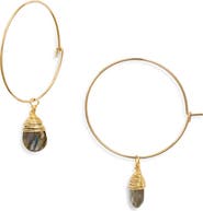 Kiara by Ki-ele Georgia Semiprecious Stone Drop Hoop Earrings