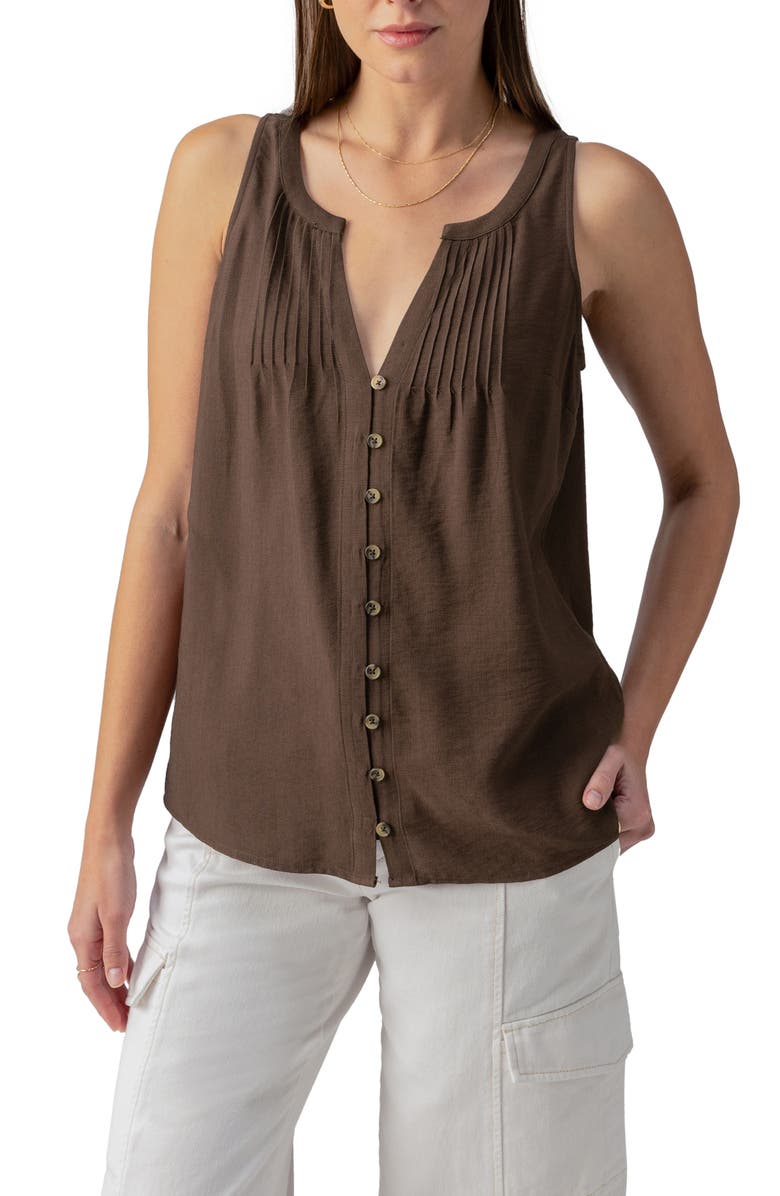 Sanctuary Pintuck Sleeveless Top, Main, color, 