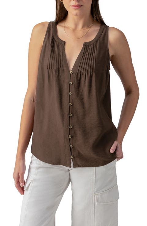 Pintuck Sleeveless Top