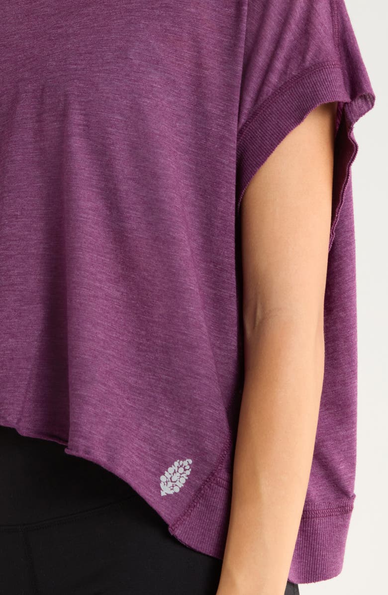 Free People FP Movement My Tee Time Open Back T-Shirt, Alternate, color, Black Cherry