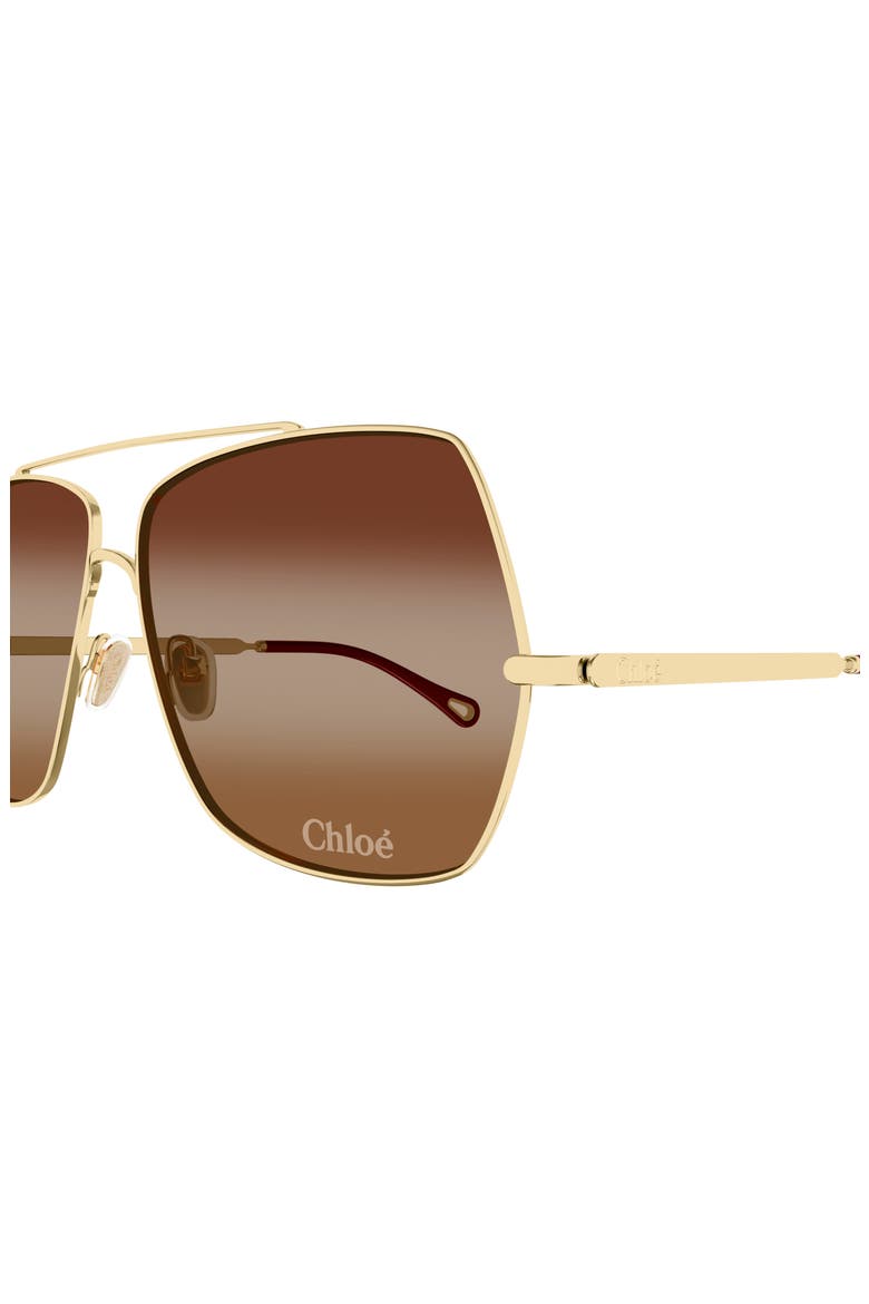62mm Gradient Square Sunglasses, Alternate, color, GOLD 1