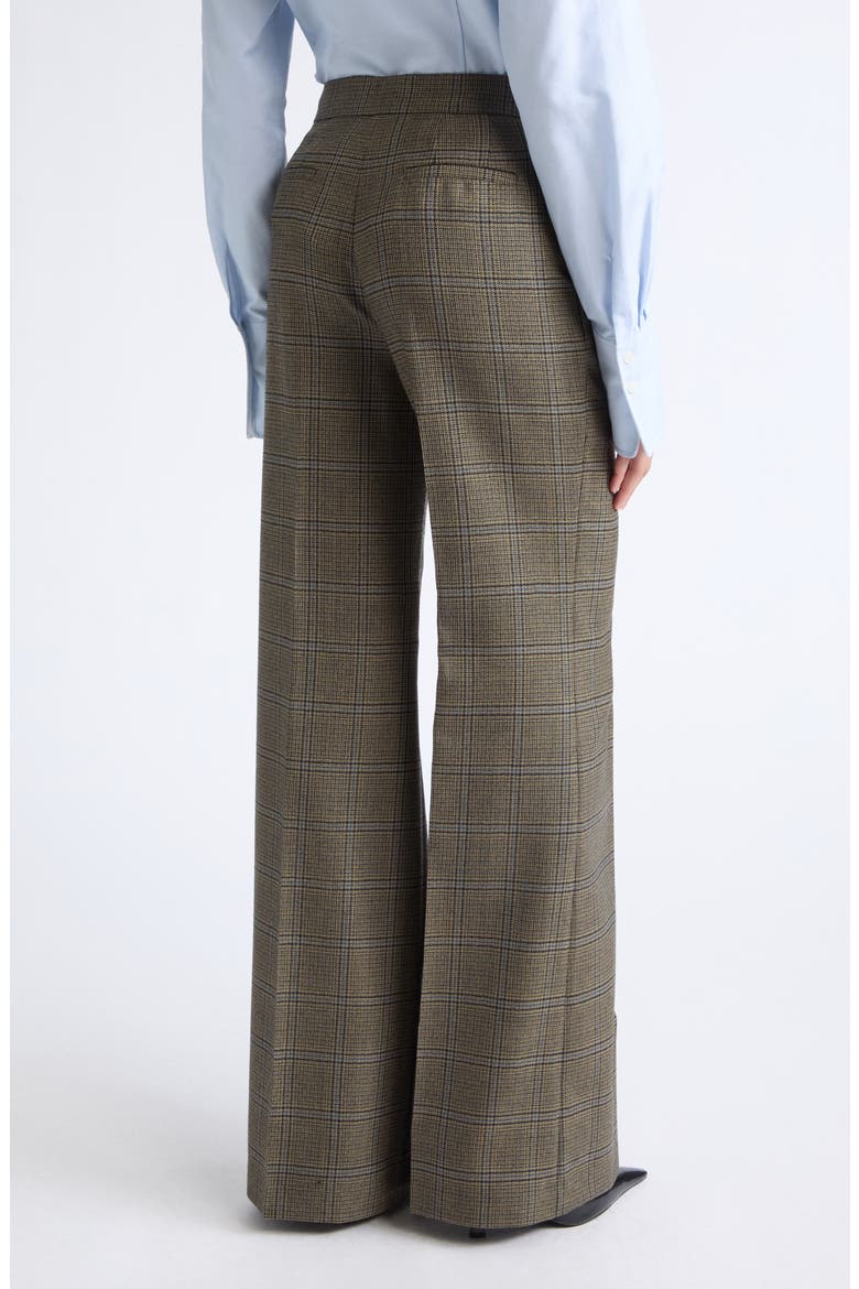 Lafayette Plaid Flare Leg Wool Pants, Alternate, color, OLIVE MULTI