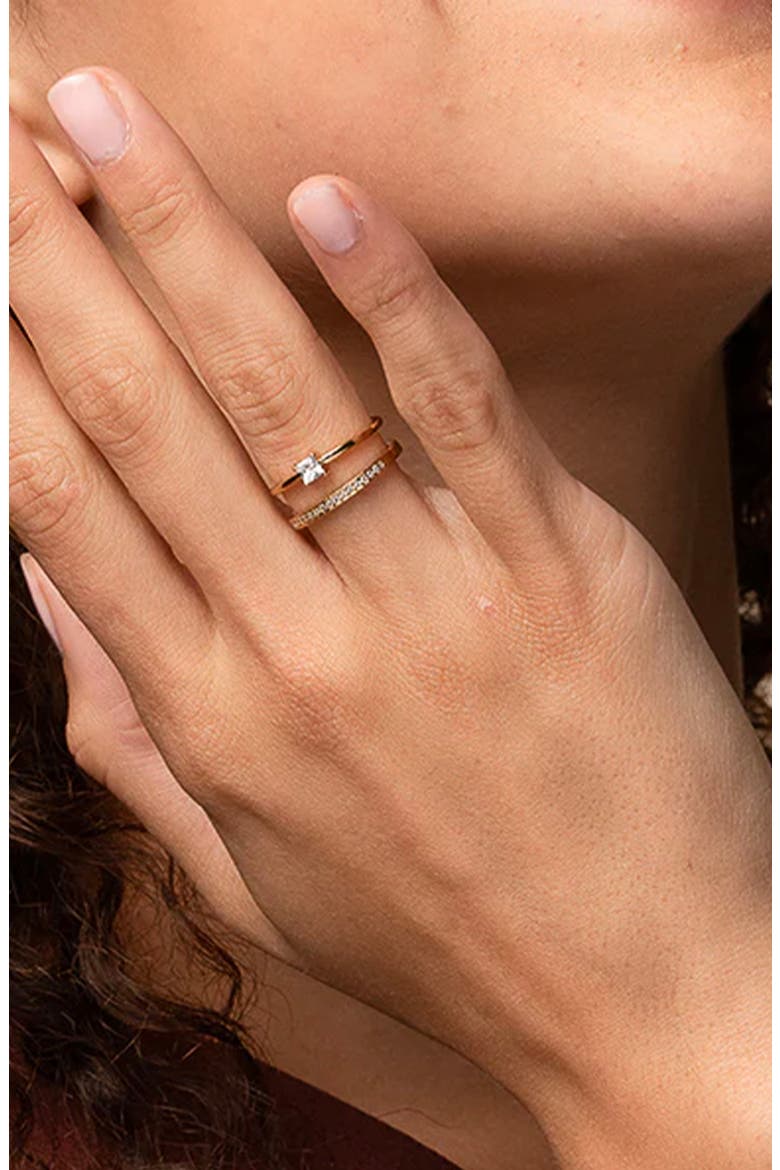14k Gold Plated Saya Double Band Ring Dainty Bold Trendy, Alternate, color, Gold