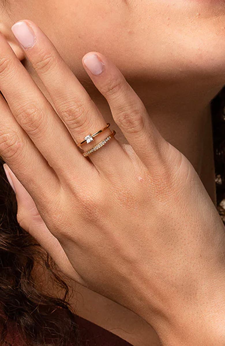 Bearfruit Jewelry 14k Gold Plated Saya Double Band Ring Dainty Bold Trendy, Alternate, color, Gold