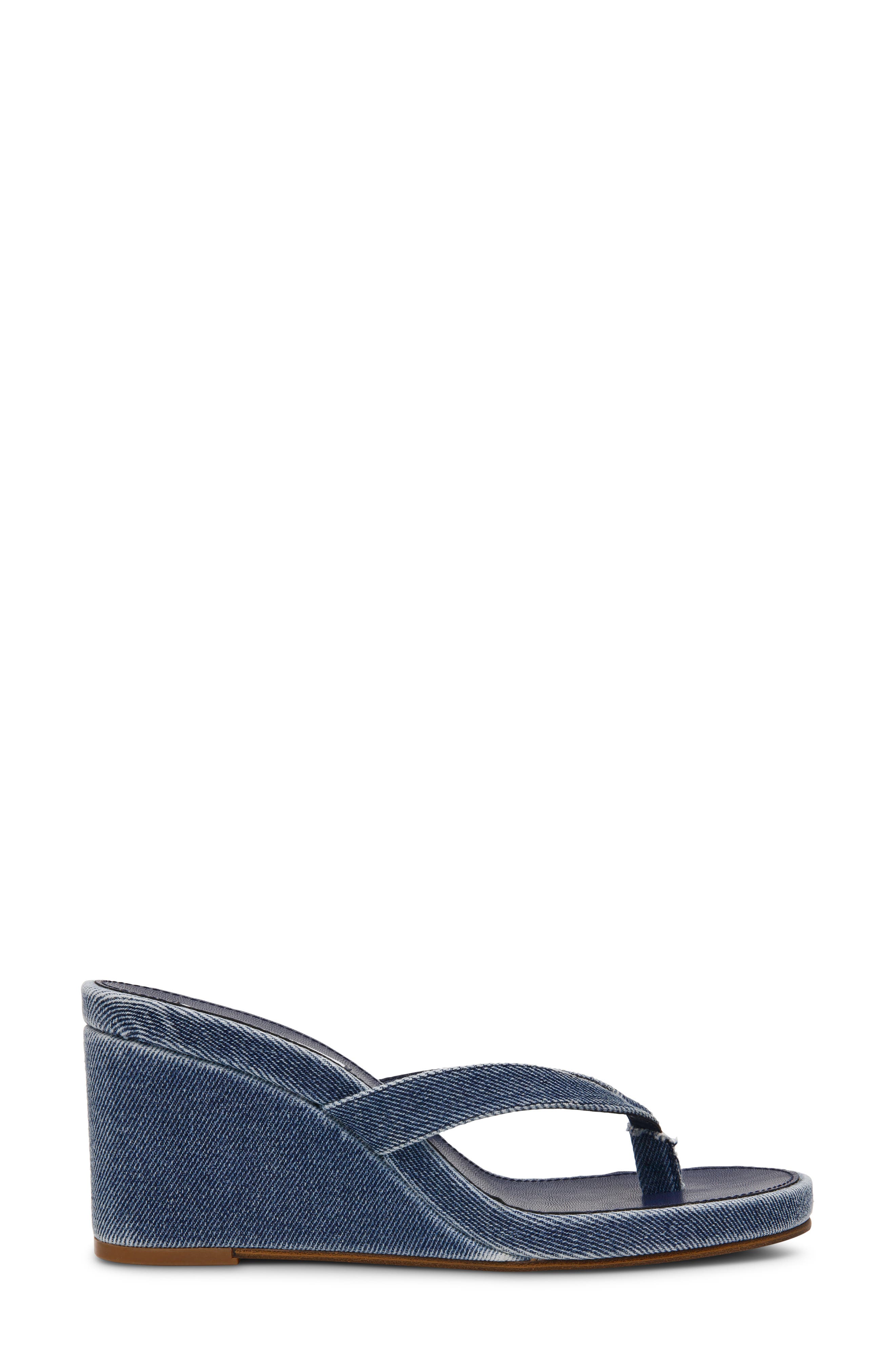 Playing Wedge Sandal, Alternate, color, DENIM