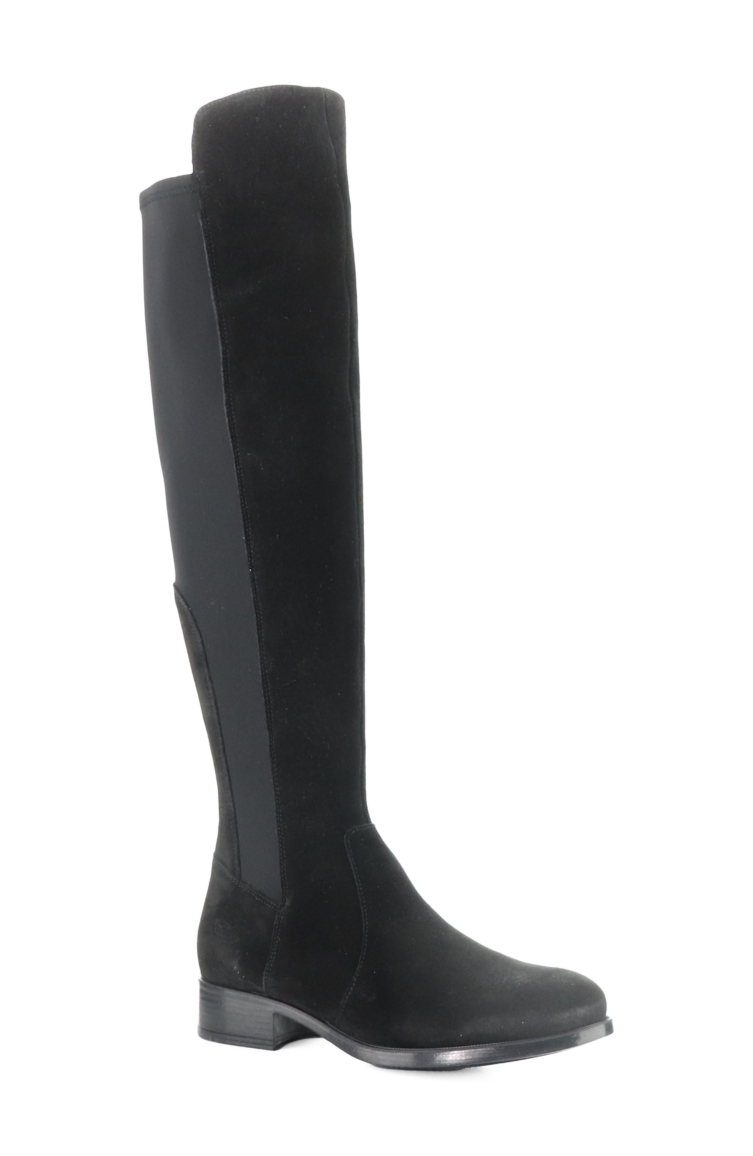 Bunt Waterproof Over the Knee Boot, Main, color, BLACK SUEDE/TRICO