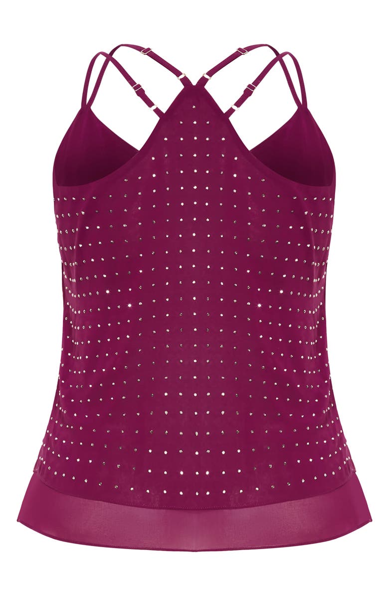 City Chic Rosalia Studded Tank Top, Alternate, color, Purple