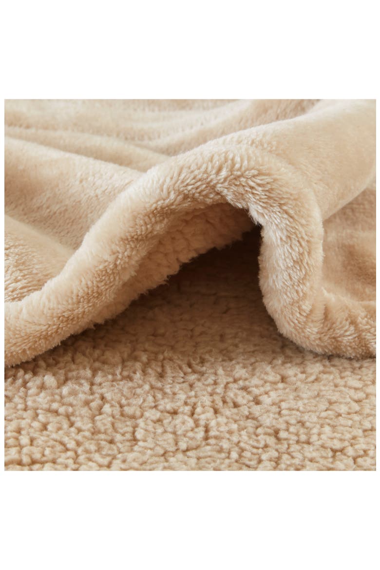 Heated Microlight Reverse To Berber Throw Blanket, Alternate, color, BEIGE