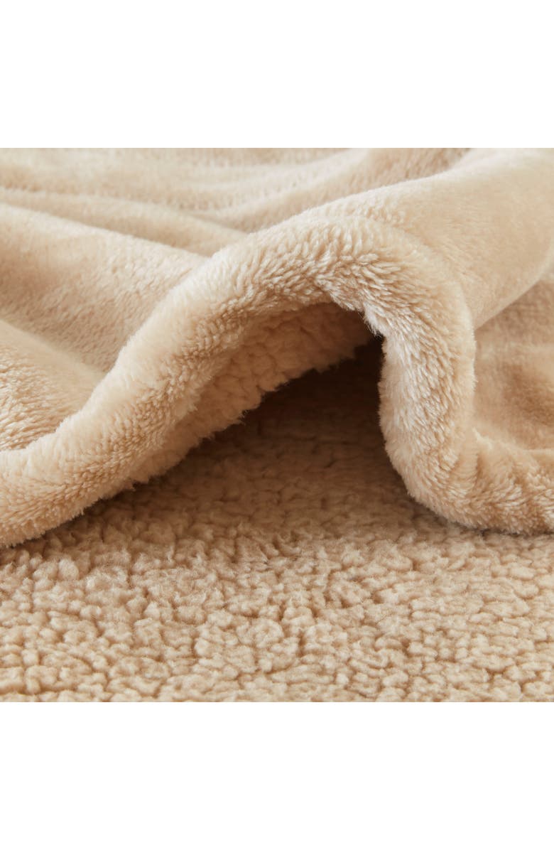 BEAUTYREST Heated Microlight Reverse To Berber Throw Blanket, Alternate, color, Beige