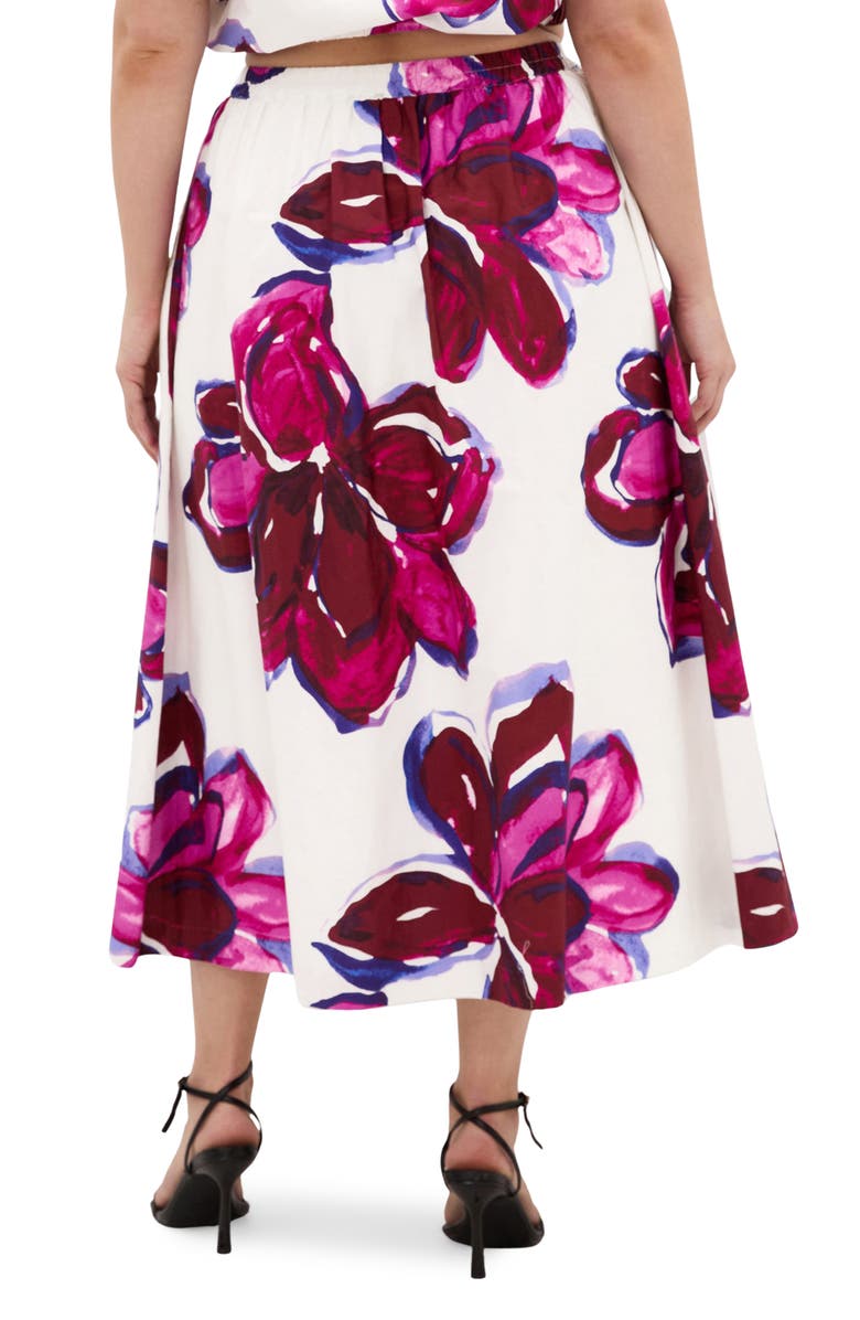 City Chic Floral Print Maxi Skirt, Alternate, color, 