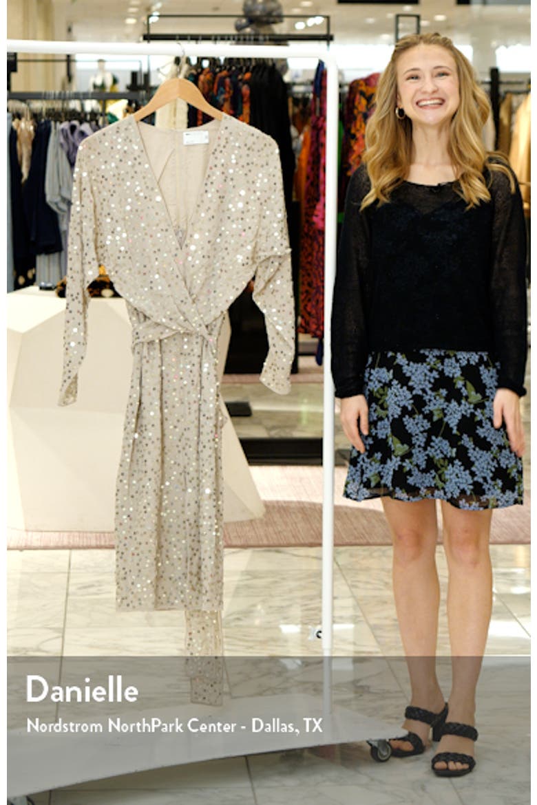 Sequin Long Sleeve Midi Dress video