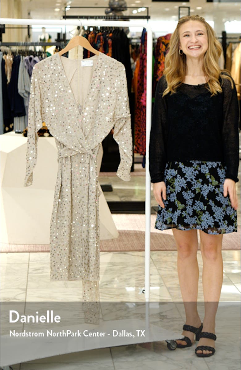 Sequin Long Sleeve Midi Dress, sales video thumbnail