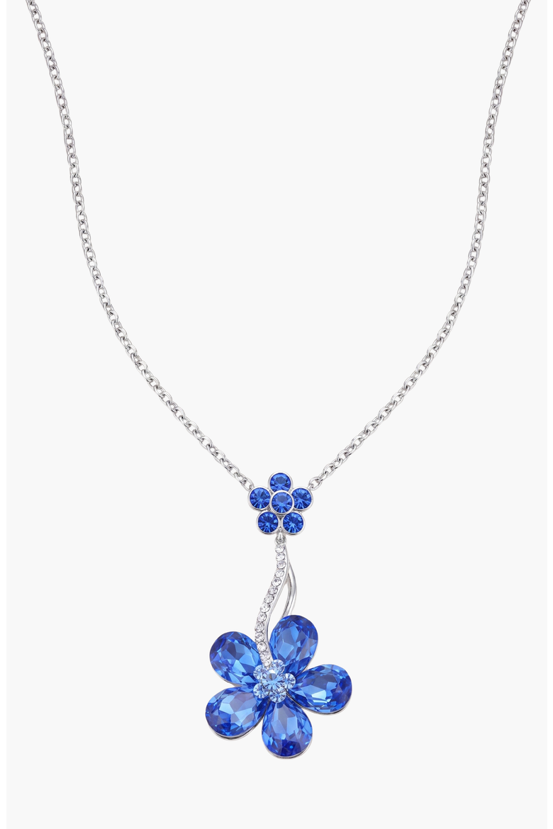 Sapphire Crystal Daisy Flower Pendant Necklace, Alternate, color, Sapphire