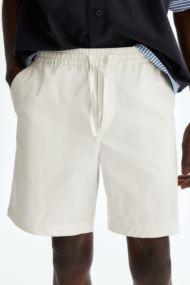 Relaxed Fit Cotton Shorts, Alternate, color, White