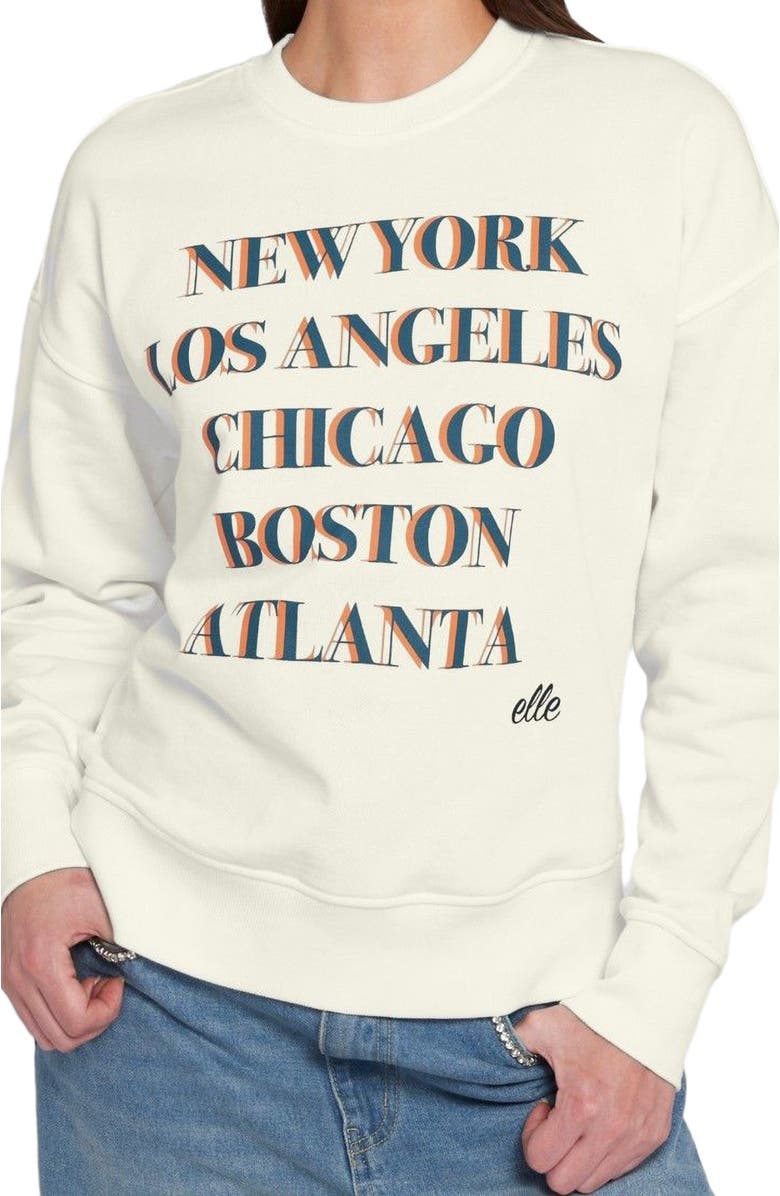 ELLE Collection Graphic Sweatshirt, Alternate, color, Cream/Burgundy
