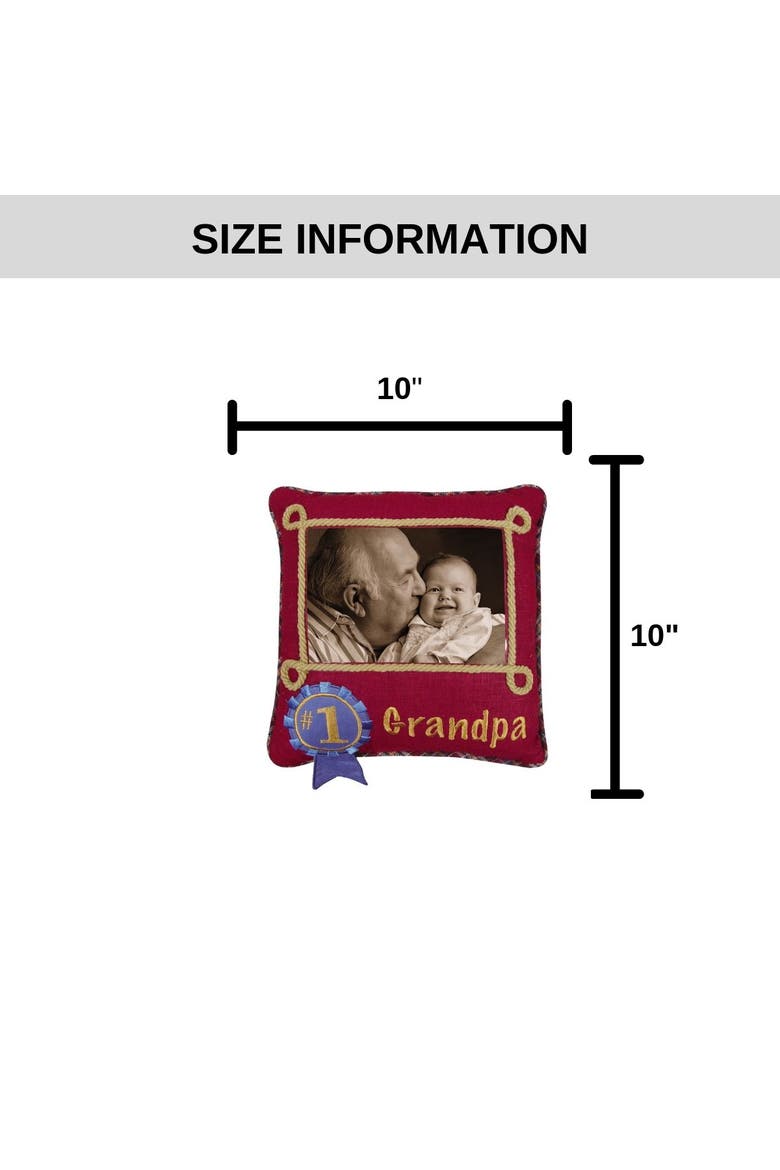 #1 Grandpa Picture Small/Petite Accent Pillow, Alternate, color, Red