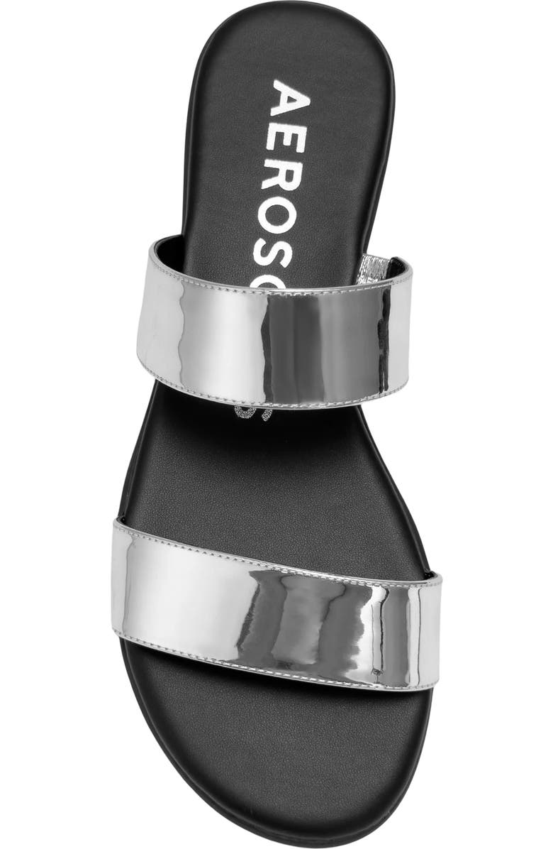 Aerosoles Concetta Two-Strap Sandal, Alternate, color, Silver Fx Mirror Metallic