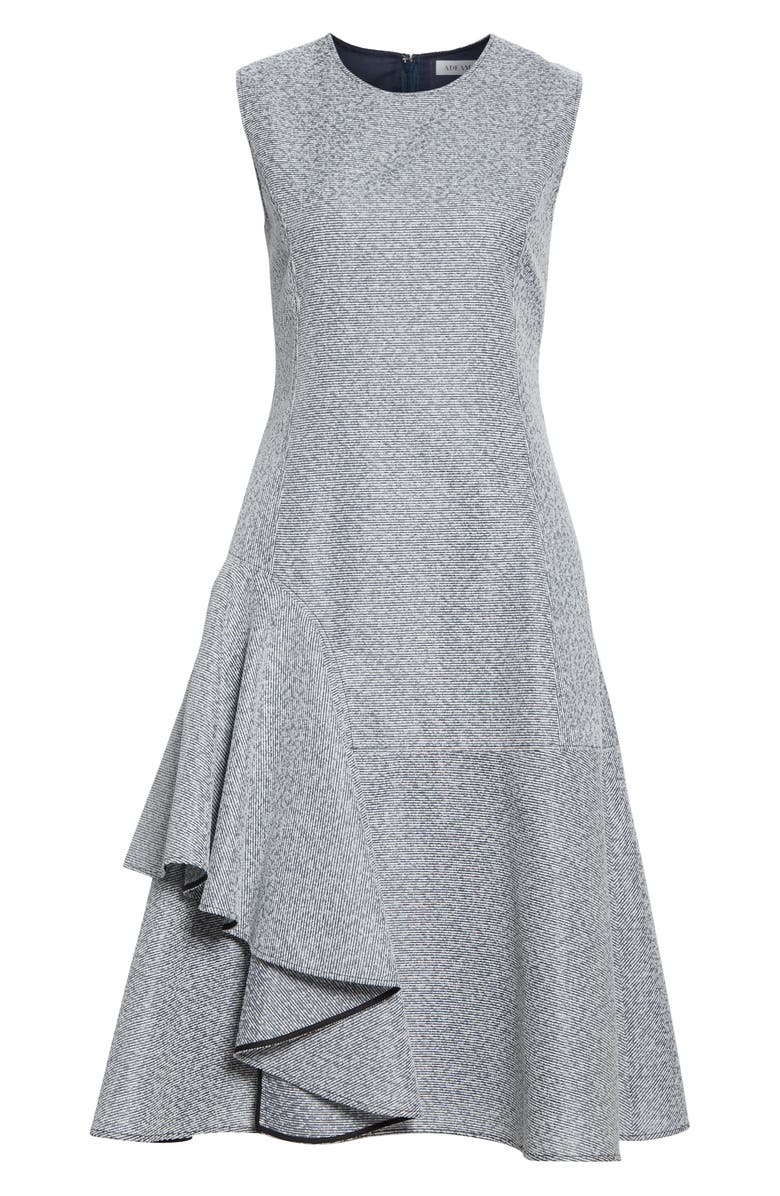 Adeam Ruffle Hem Tweed Dress, Alternate, color, 