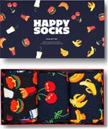 Happy Socks Assorted 3-Pack Food Crew Socks Gift Box