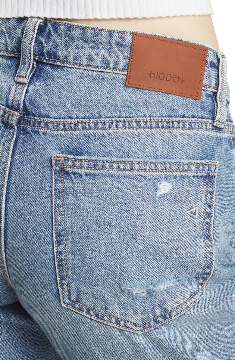 HIDDEN JEANS Bailey Ripped High Waist Slim Boyfriend Jeans, Alternate, color,