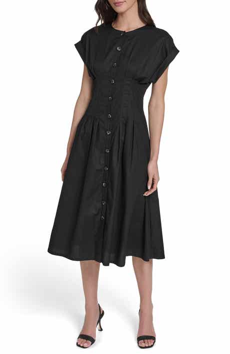 Calvin Klein Pintuck Fit and Flare Shirtdress