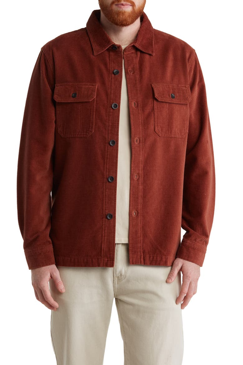 Corduroy Shirt Jacket, Main, color, HENNA