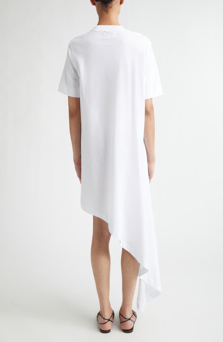 LOULOU DE SAISON Igari Asymmetric Pleated Cotton Knit Dress, Alternate, color, White