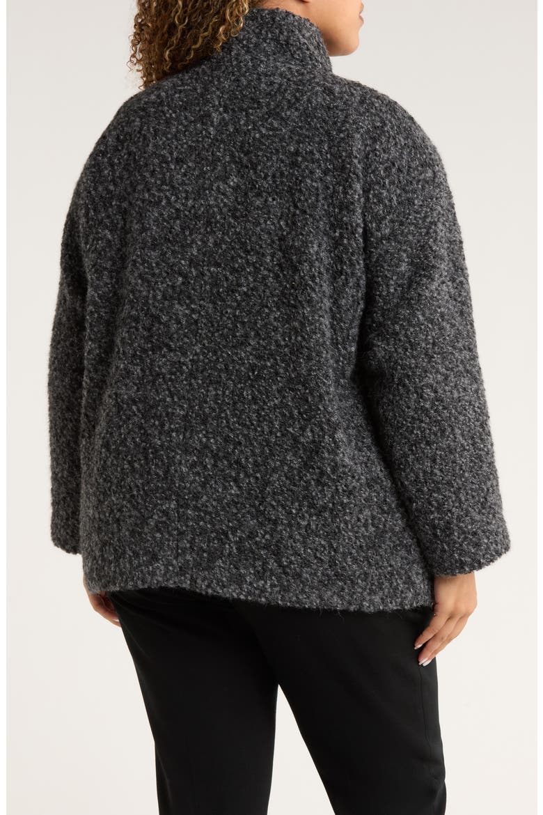 Alpaca & Wool Blend Short Coat, Alternate, color, CHARCOAL ASH