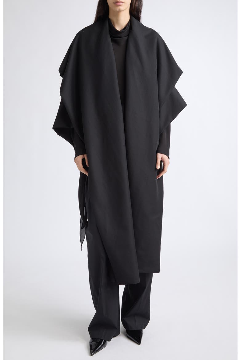 Saba Wool & Nylon Shrug, Main, color, BLACK