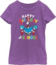Dr. Seuss Girl's Dr. Seuss Happy First Day of School Graphic T-Shirt