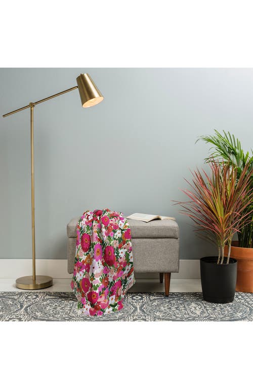 Deny Designs Fringe Trim Throw Blanket In Pink
