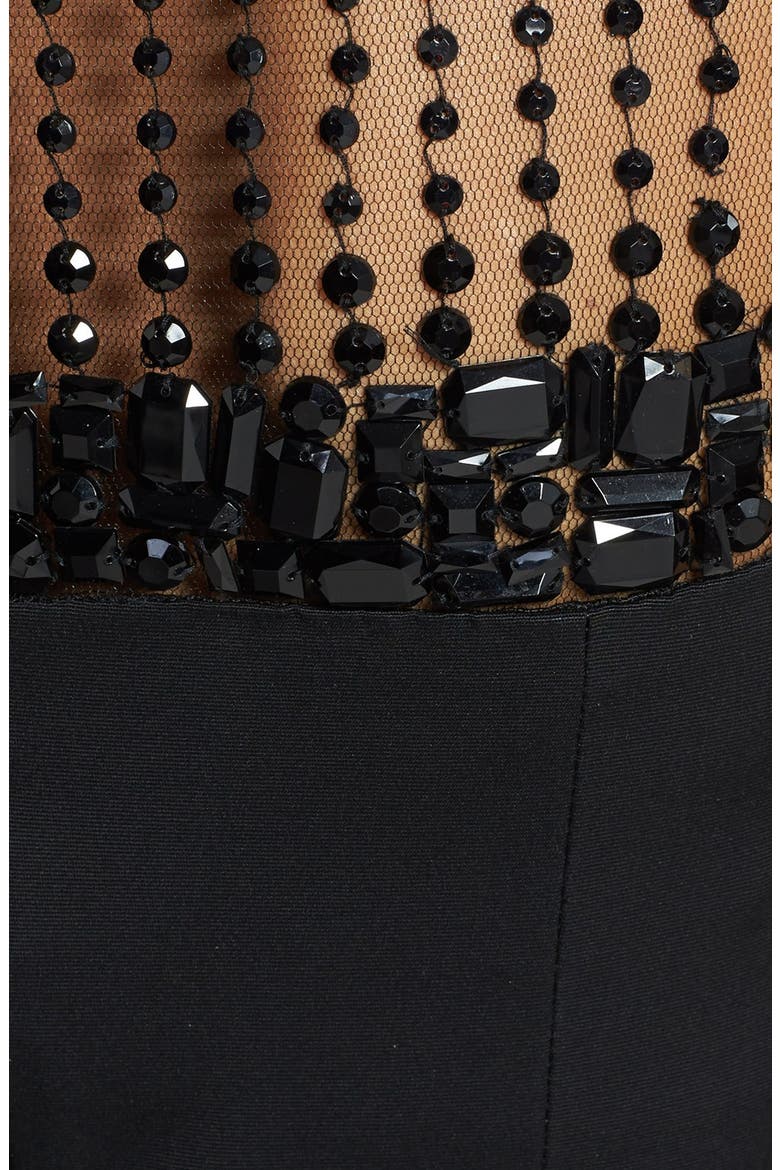 Beaded Neck Faille Dress, Alternate, color, BLACK