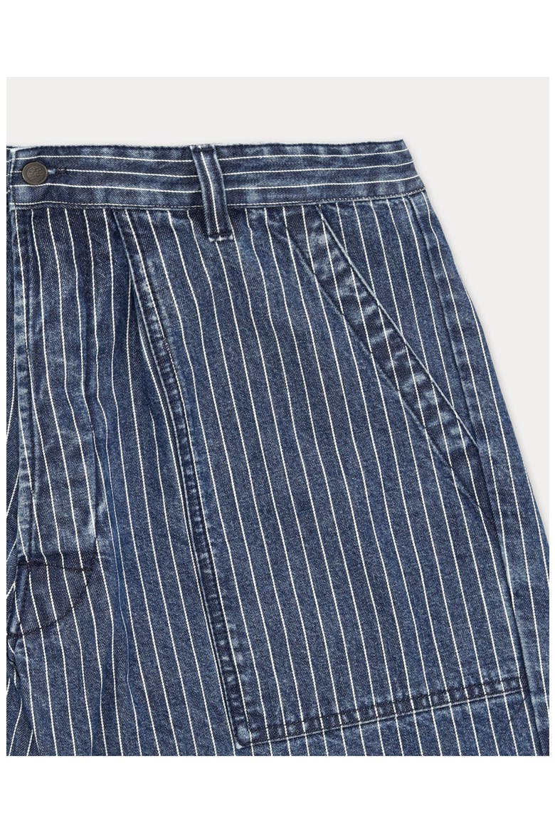 Colonel Pinstripe Denim Shorts, Alternate, color, Bleach Wash