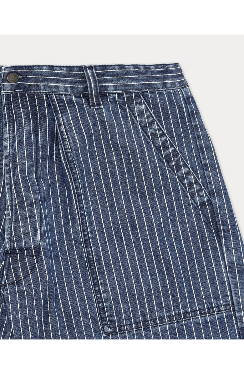 Fortela Colonel Pinstripe Denim Shorts, Alternate, color, Bleach Wash