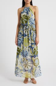 CeCe Floral Chain Neck Maxi Dress