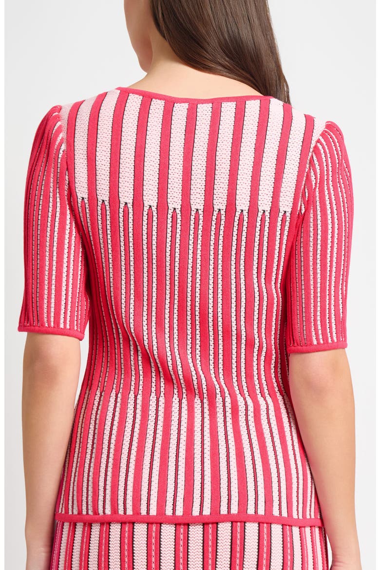 Pointelle Stitch Sweater, Alternate, color, VIBRANT FUCHSIA/ MULTI