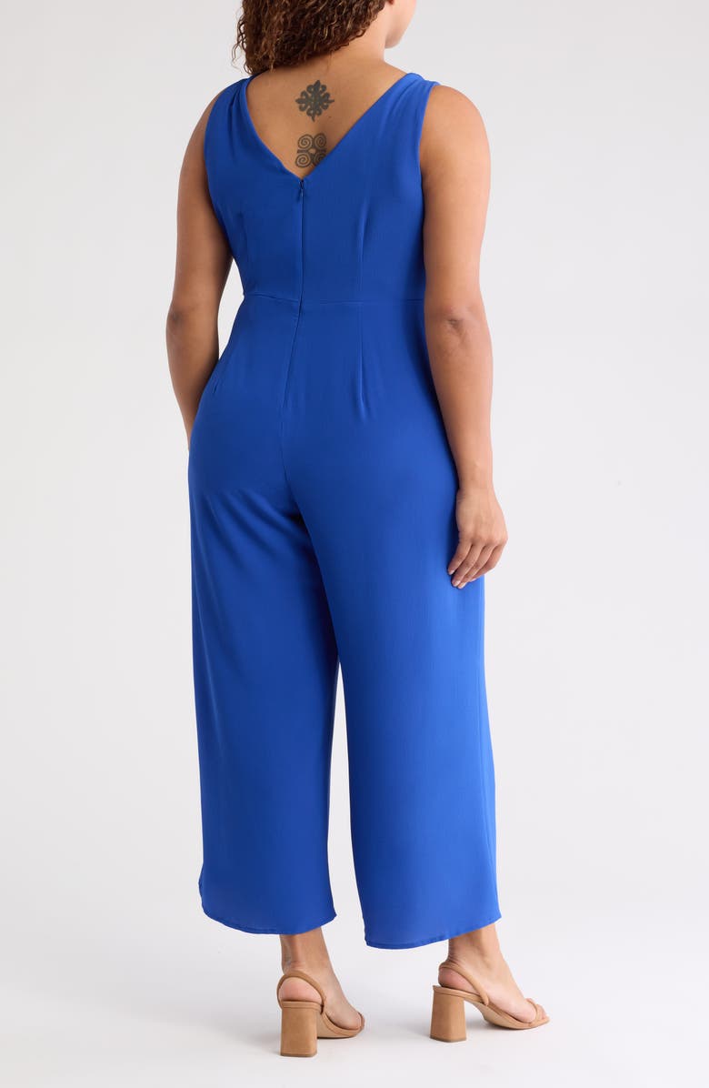 London Times Sleeveless Faux Wrap Jumpsuit, Alternate, color, Briliant Blue