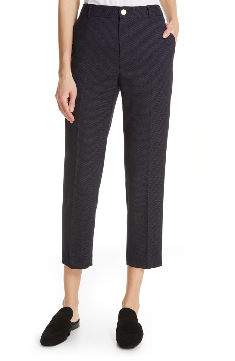 Club Monaco Borrem Dot Ankle Pants, Main, color, Navy/ White