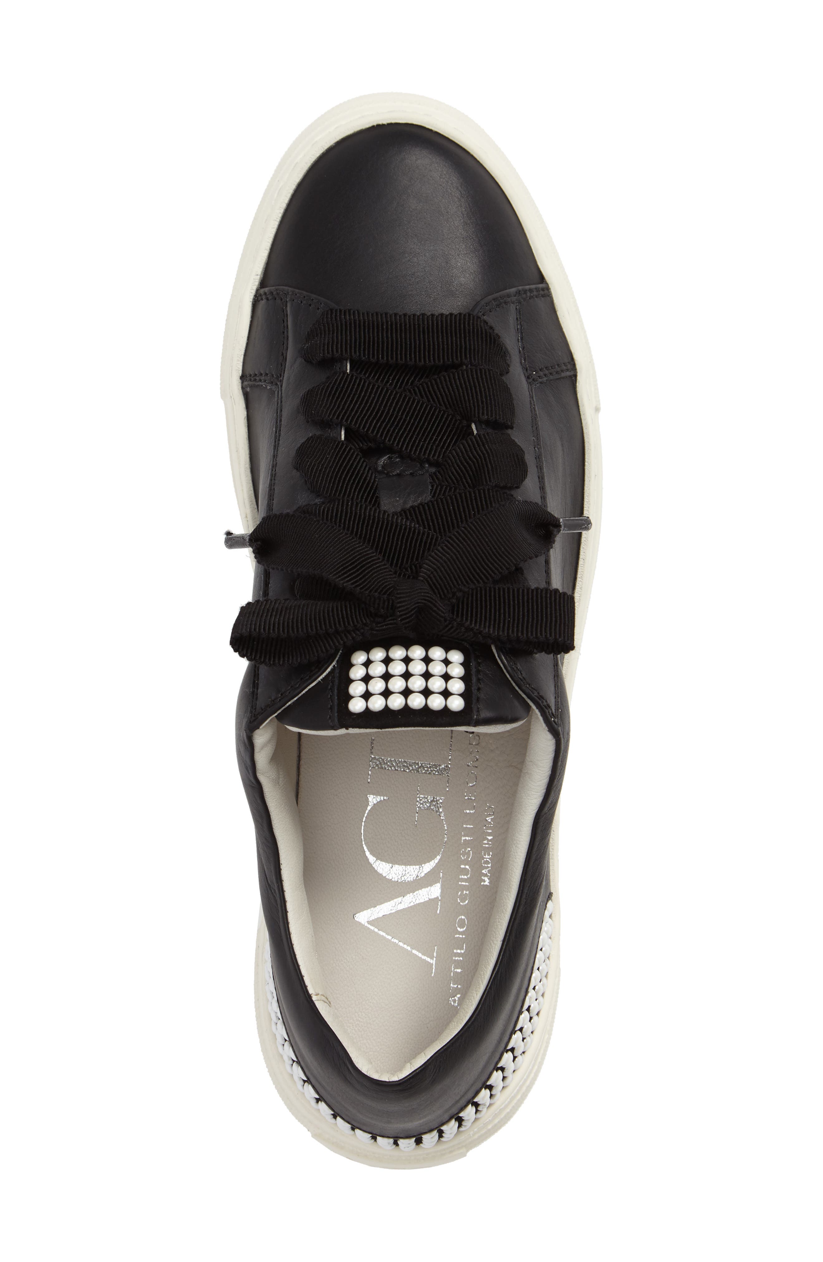 Pearl Sneaker, Alternate, color, BLACK LEATHER