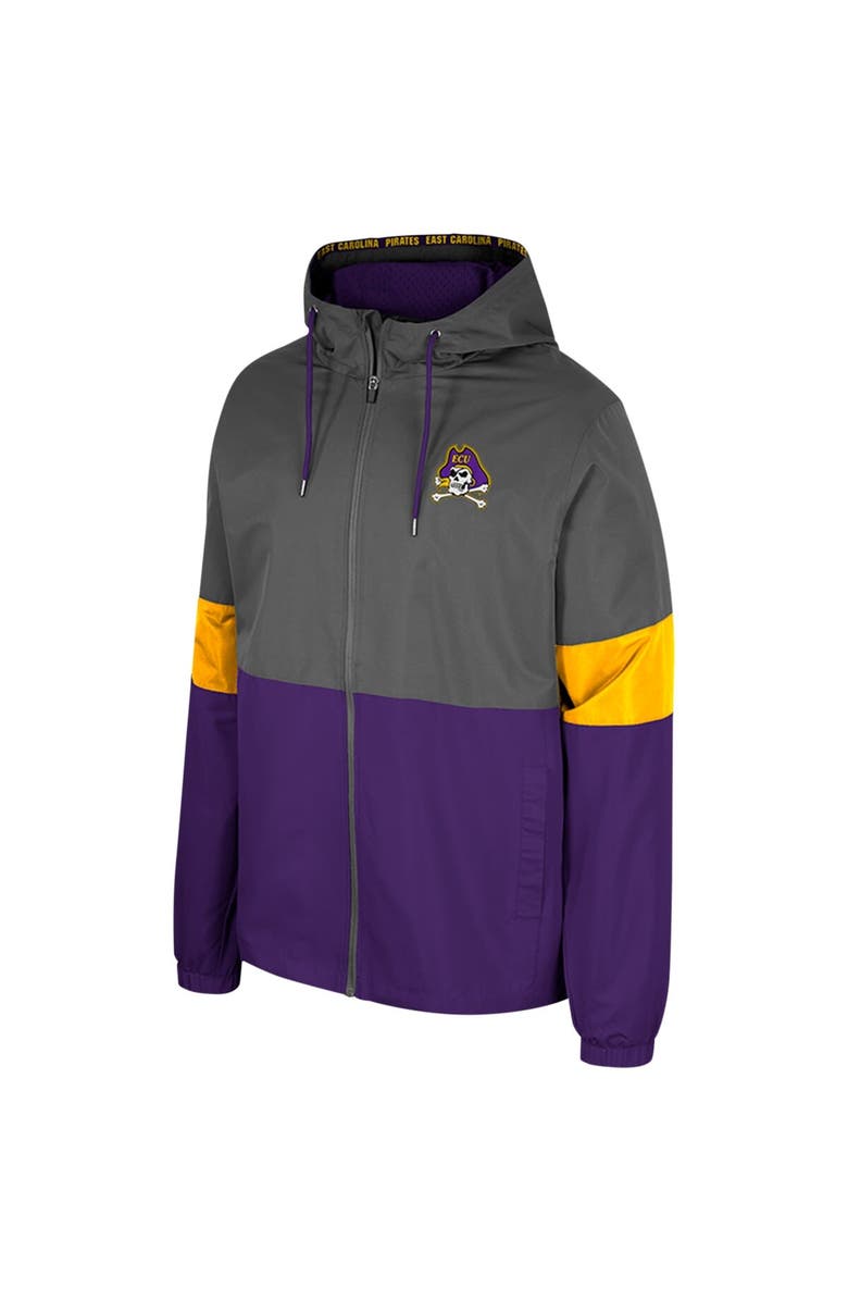 COLOSSEUM Men's Colosseum Charcoal ECU Pirates Miles Full-Zip Jacket, Alternate, color,