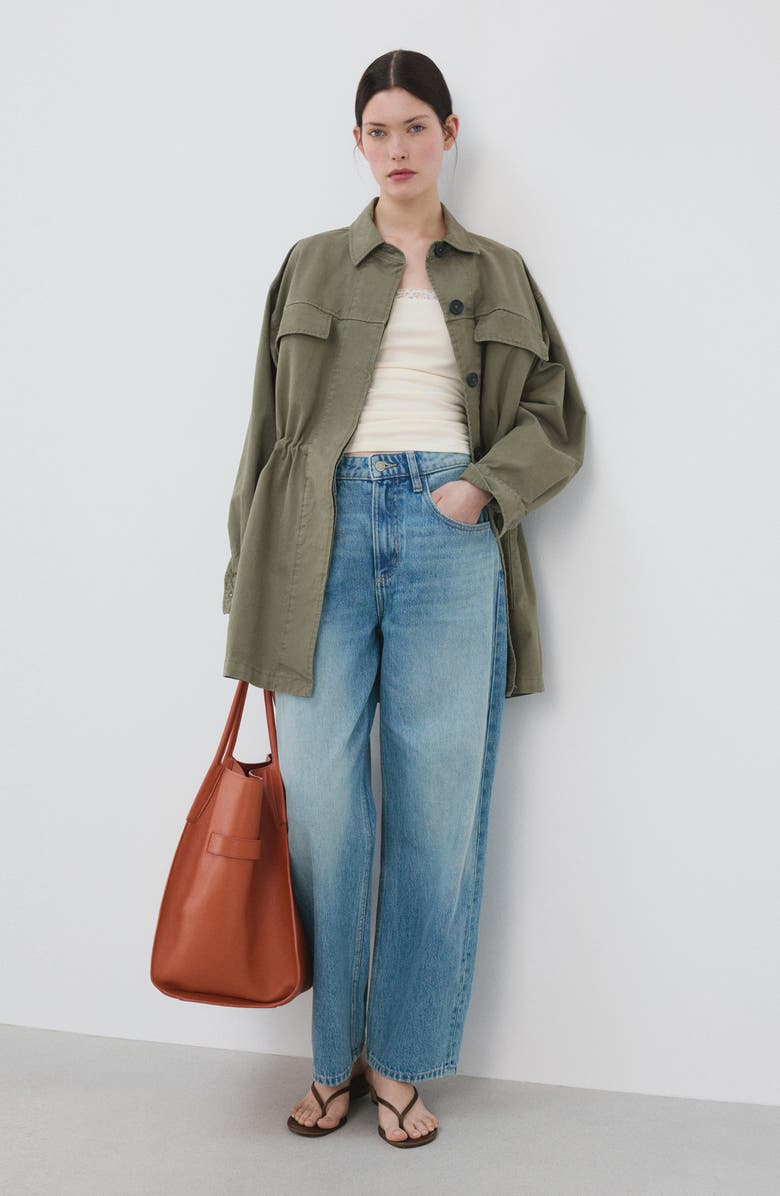 MANGO Lace Trim Stretch-Cotton Blend Camisole, Alternate, color, Vanilla