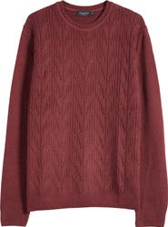 Bugatchi Cable Stitch Merino Wool Sweater