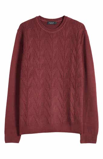 Bugatchi Cable Stitch Merino Wool Sweater