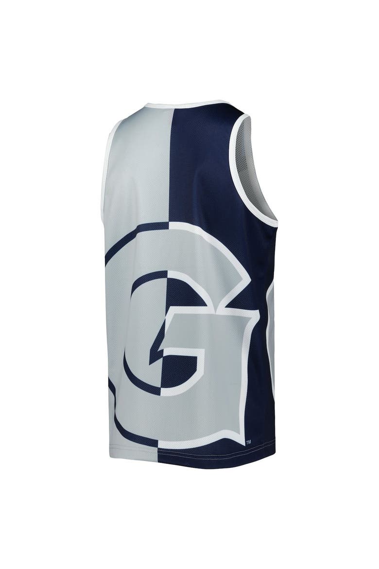 Men's Mitchell & Ness Allen Iverson Navy/Gray Georgetown Hoyas Sublimated Player Tank Top, Alternate, color, Navy