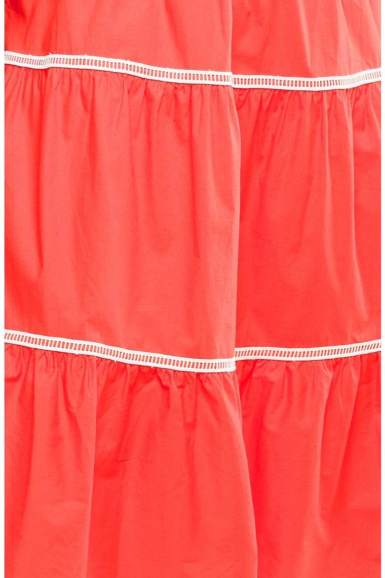 Cotton Poplin Tie Strap Sundress, Alternate, color, TOMATO RED